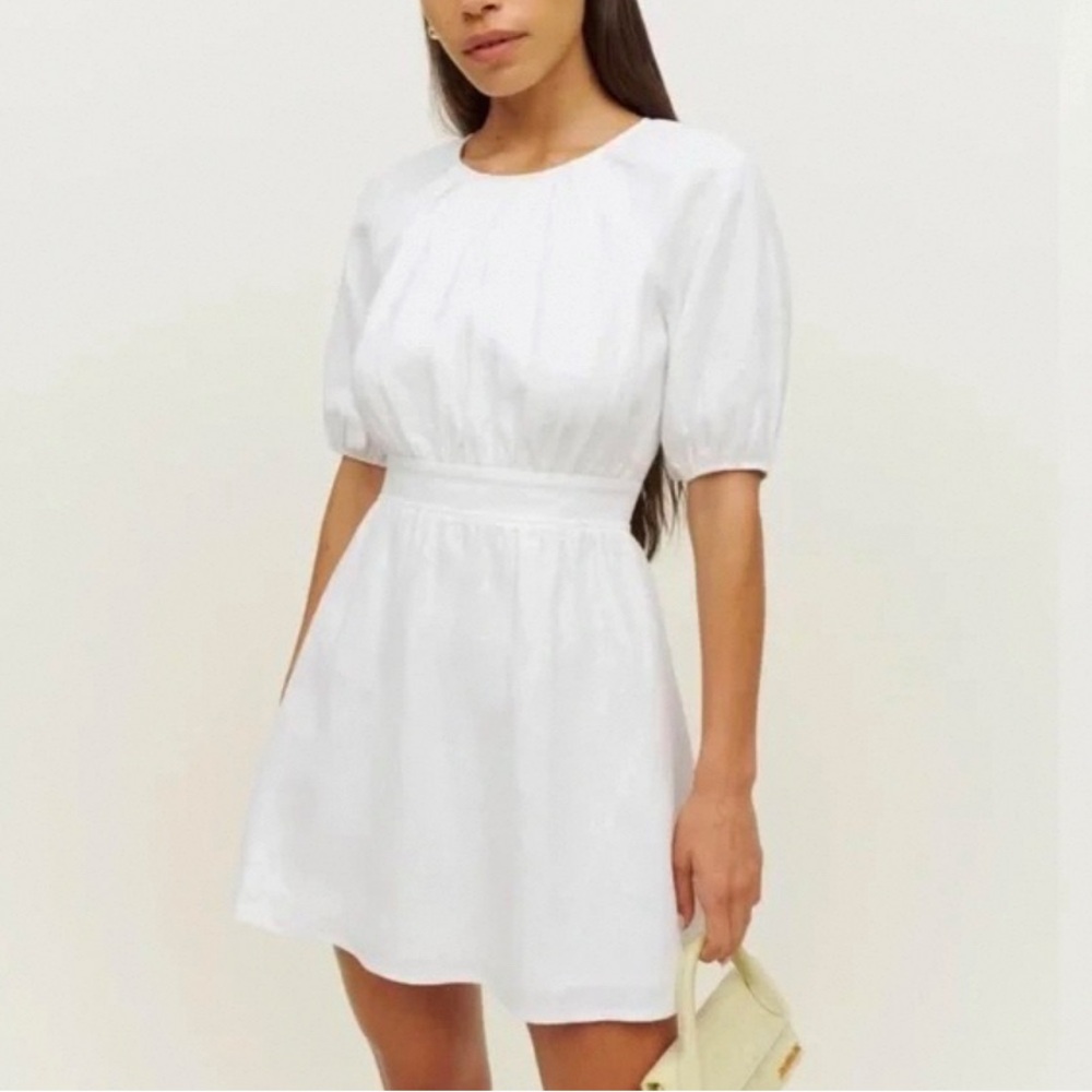 Reformation Irwin White Linen Dress - size 4
